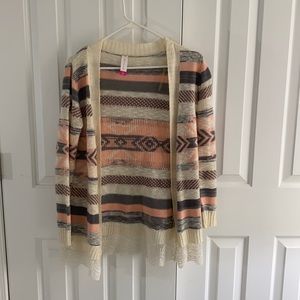 Neutral Toned Multi-Colored Cardigan